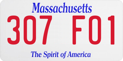 MA license plate 307FO1