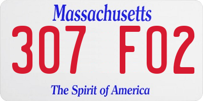 MA license plate 307FO2