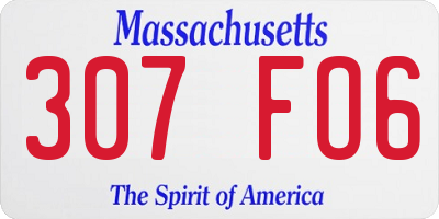 MA license plate 307FO6