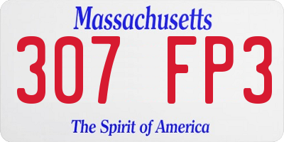 MA license plate 307FP3
