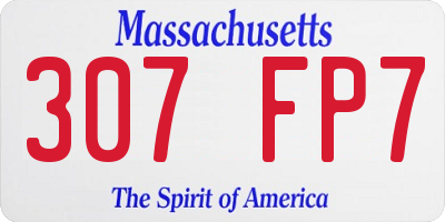 MA license plate 307FP7