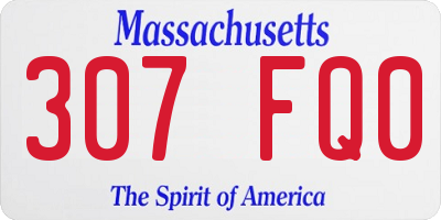 MA license plate 307FQ0