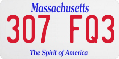 MA license plate 307FQ3