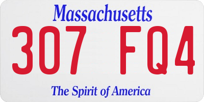 MA license plate 307FQ4
