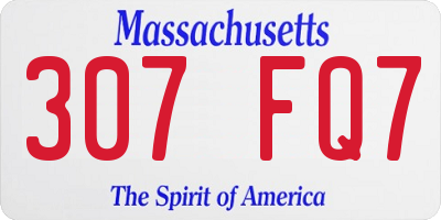 MA license plate 307FQ7