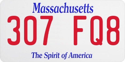 MA license plate 307FQ8