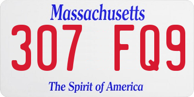 MA license plate 307FQ9