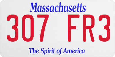 MA license plate 307FR3