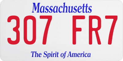 MA license plate 307FR7