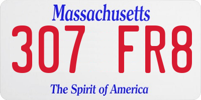 MA license plate 307FR8