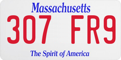 MA license plate 307FR9