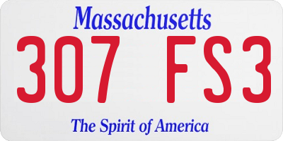 MA license plate 307FS3