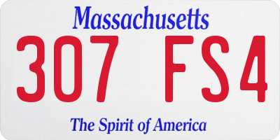 MA license plate 307FS4