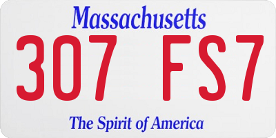MA license plate 307FS7