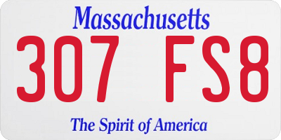 MA license plate 307FS8