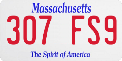 MA license plate 307FS9