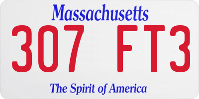 MA license plate 307FT3