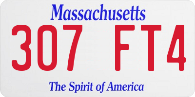 MA license plate 307FT4