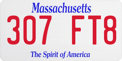 MA license plate 307FT8