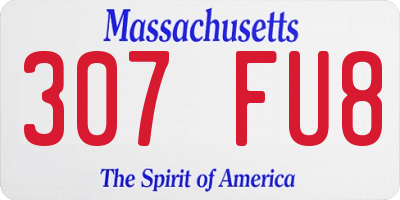 MA license plate 307FU8