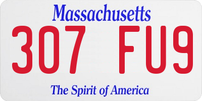 MA license plate 307FU9