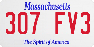 MA license plate 307FV3