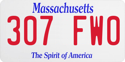 MA license plate 307FW0