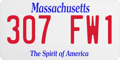MA license plate 307FW1