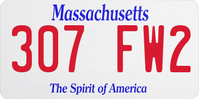 MA license plate 307FW2
