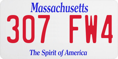 MA license plate 307FW4