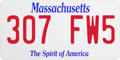 MA license plate 307FW5