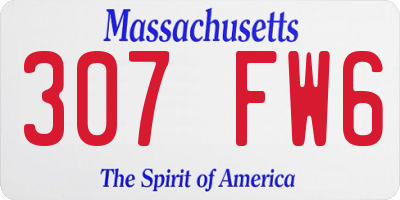 MA license plate 307FW6
