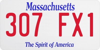 MA license plate 307FX1