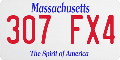 MA license plate 307FX4