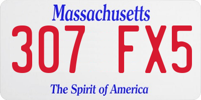 MA license plate 307FX5