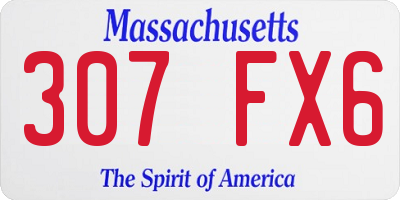 MA license plate 307FX6