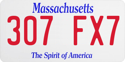 MA license plate 307FX7