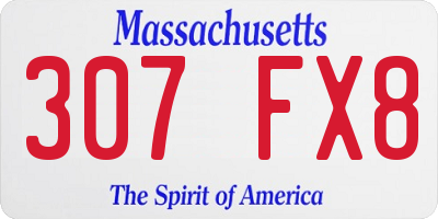 MA license plate 307FX8
