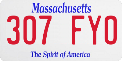 MA license plate 307FY0