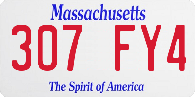 MA license plate 307FY4