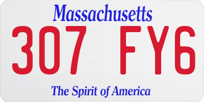 MA license plate 307FY6