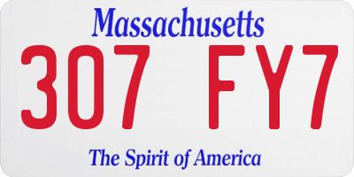 MA license plate 307FY7