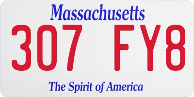 MA license plate 307FY8