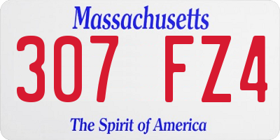 MA license plate 307FZ4