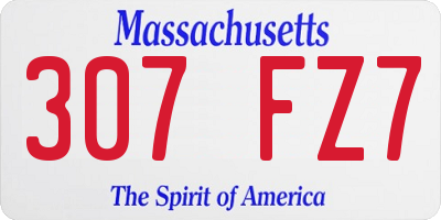 MA license plate 307FZ7