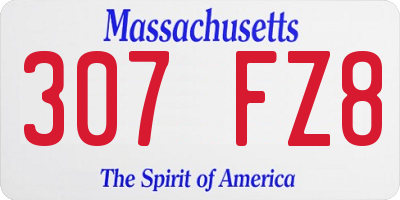 MA license plate 307FZ8