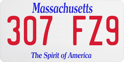 MA license plate 307FZ9