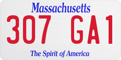 MA license plate 307GA1