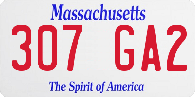 MA license plate 307GA2