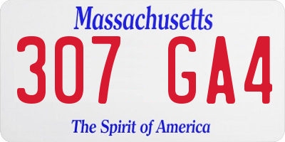 MA license plate 307GA4